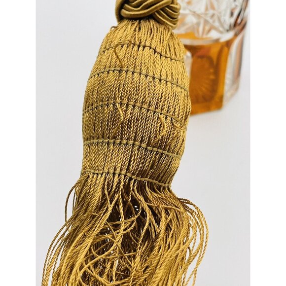 Vtg Cut To Clear Amber Crystal Glass Perfume Bottle Atomizer - Picture 7 of 9